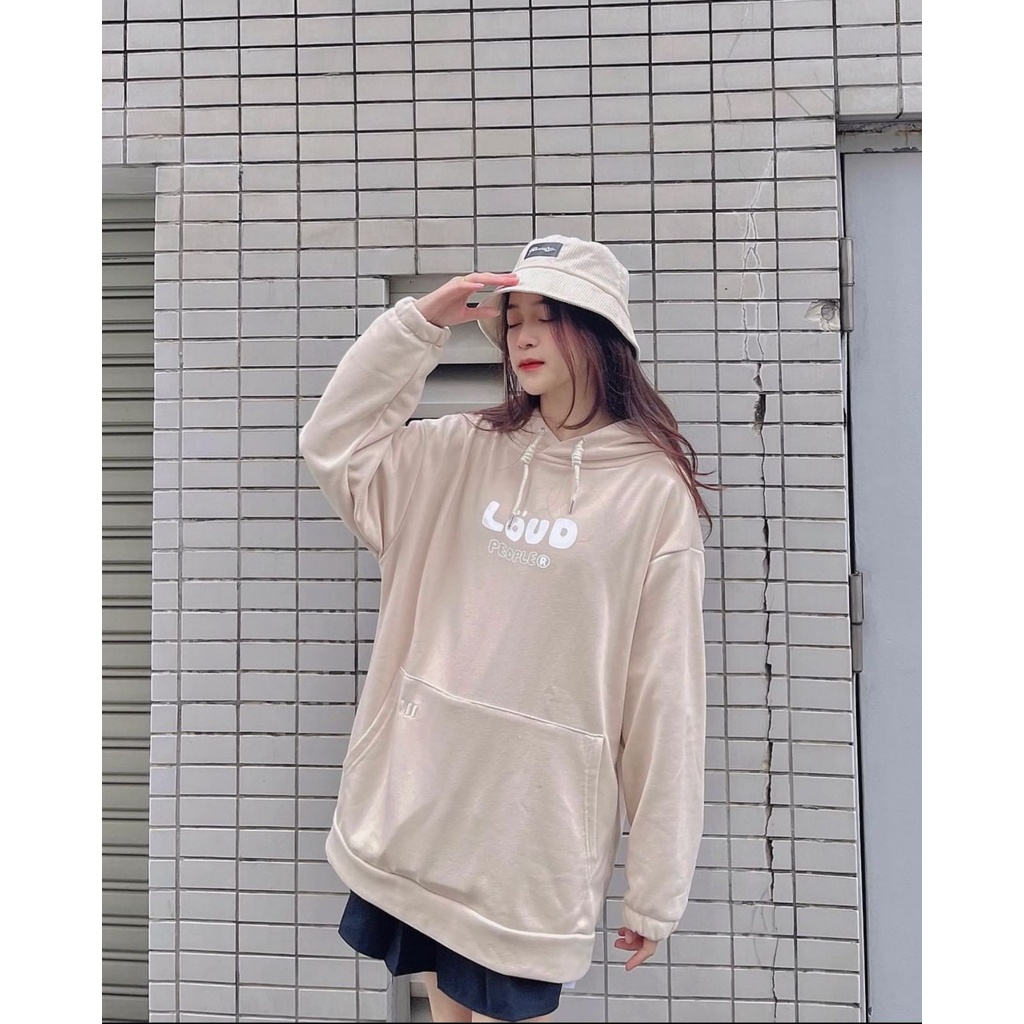 LOUD PEOPLE Sweater Hoodie Wanita Oversize Outfit Ootd Crewneck Korean Style Fashion Kekinian Model Terbaru Bahan Fleece Tebal Premium Switer Hudie Nge-Mall Switter Hody Lebaran Sweeter Hoody Kuliah Crewnek Krunek Suiter Cewek Remaja Korea LD 100 - 120-1