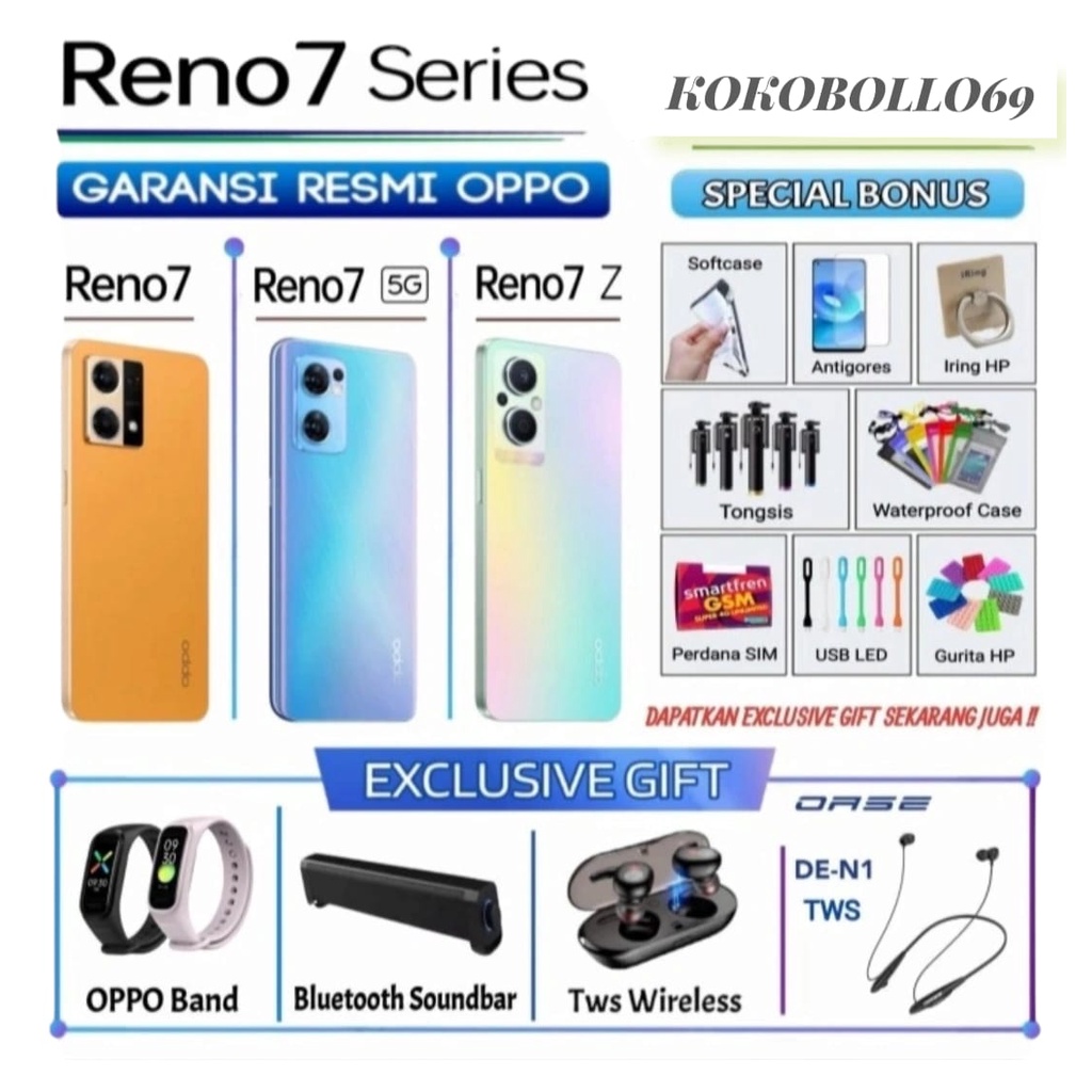 Oppo Reno 7 5G 8/256 Harga Promooo