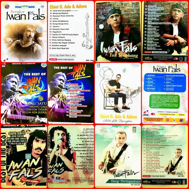Paket komplit VCD original karaoke Iwan fals