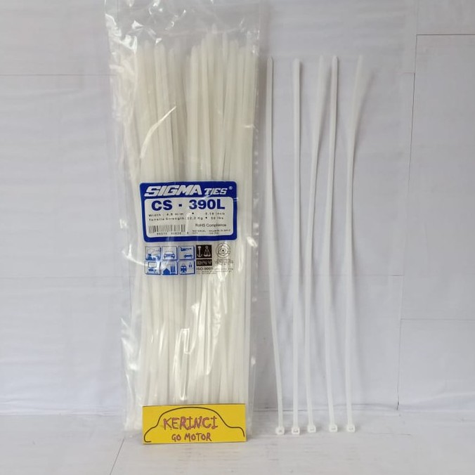 KABEL TIES SIGMA CS 390L LEBAR PUTIH 39cm 1pcs - KABEL TIS INSULOK