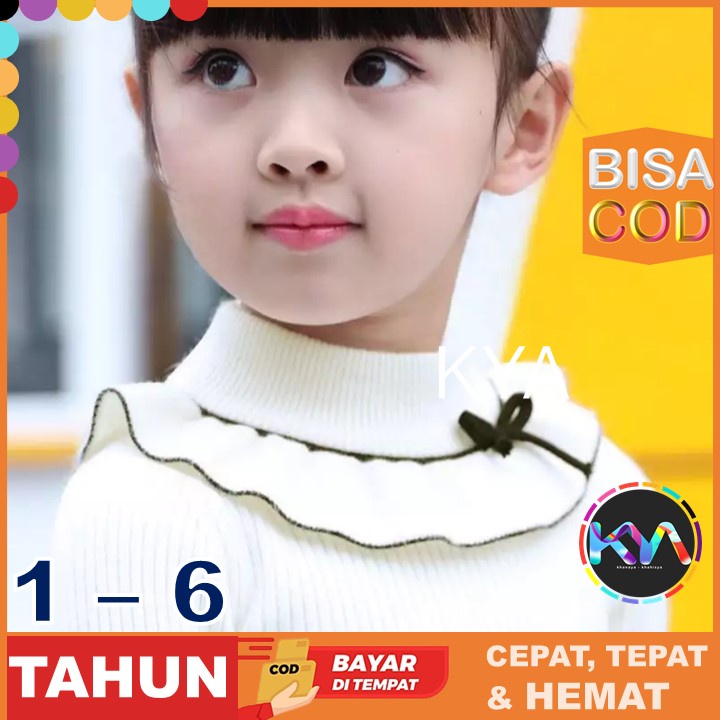 Baju Atasan Anak Cewe Cewek Perempuan Lengan Panjang Pariasi Pita Usia  1 - 6 Tahun Model Korea Styl