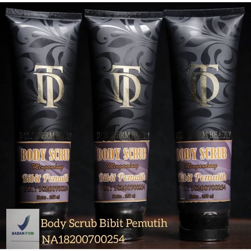 BODY SCRUB BIBIT PEMUTIH DTIO DERM BEAUTY 250ml ORIGINAL100%
