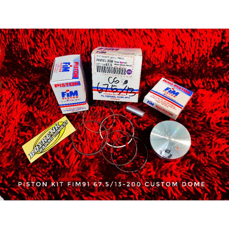 PISTON KIT FIM91 DIAMETER 67.5 PIN 13 CUSTOM DOME - BOYRENK RACING CONCEPT