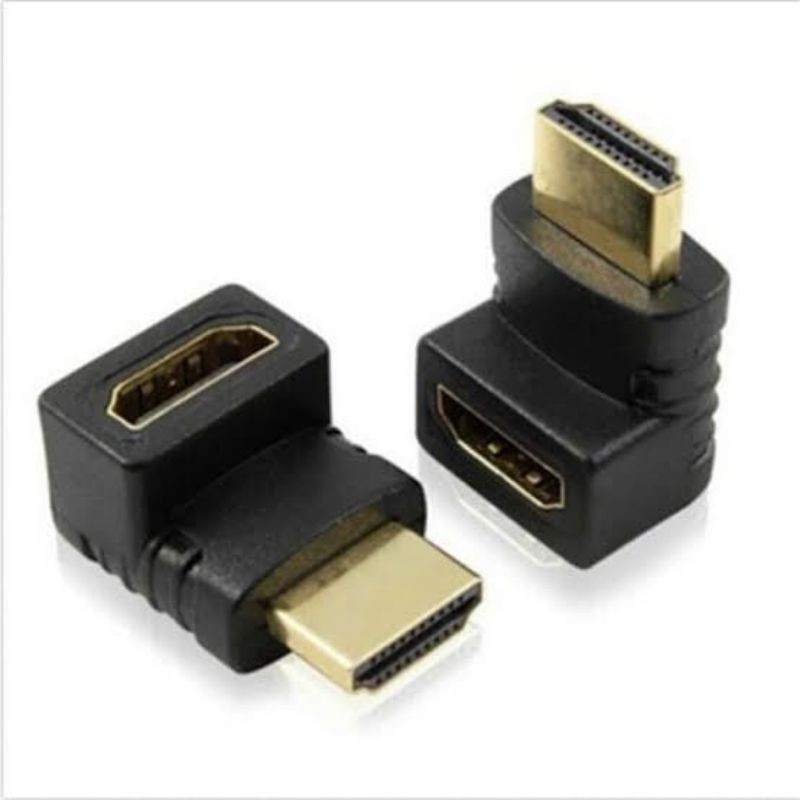 ADAPTER HDMI MALE TO FEMALE BENTUK L UNTUK SUDUT SUDUT SEMPIT