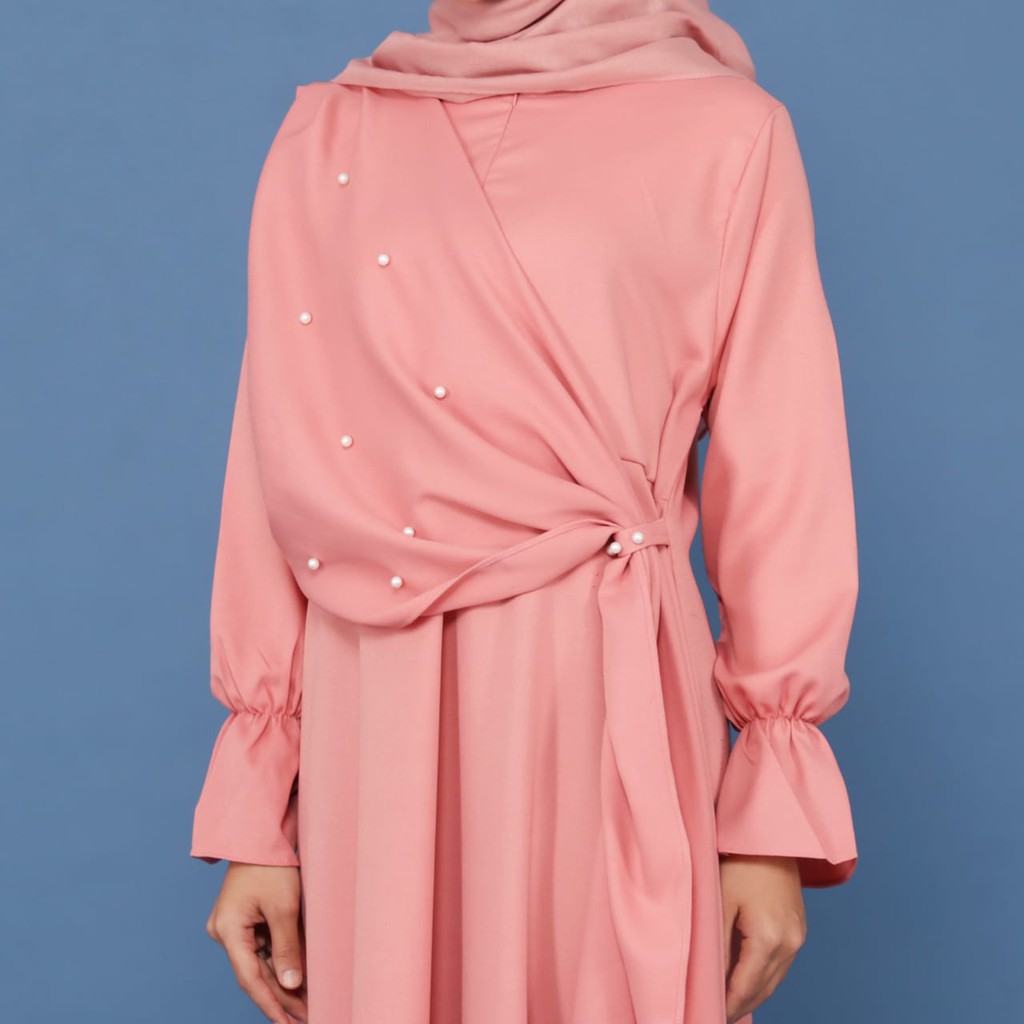 TokoMilkan - Dress Wanita Dewasa Muslim MUTIARA Bahan Moscrepe