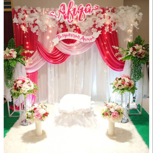 Dekorasi backdrop aqiqah khitan akad lamaran dll