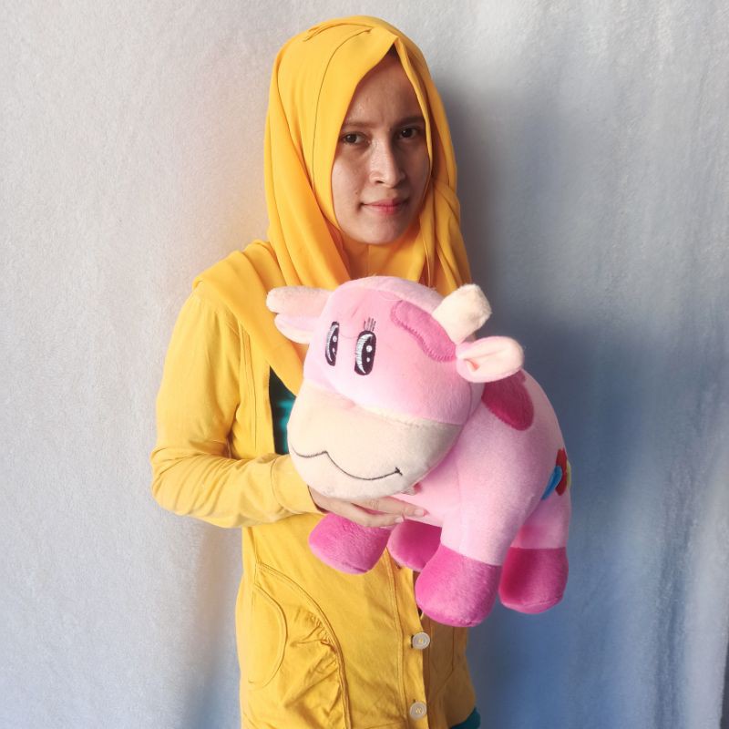 boneka sapi CANTIK XL tanggung murah. REAL PICT