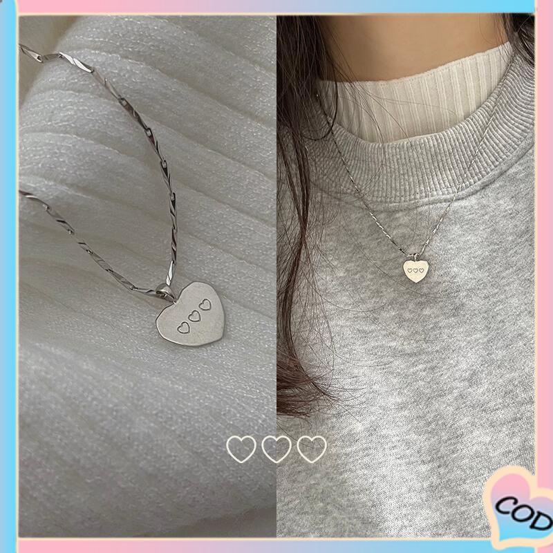 COD❤️ Kalung Rantai Klavikula Dengan Liontin Hati Untuk Wanita-A.one