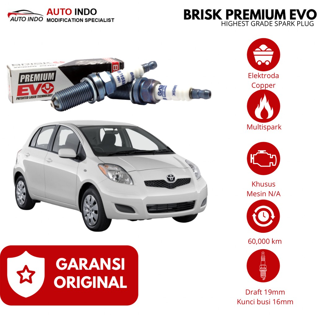 Busi Mobil Racing Toyota Yaris Lele Busi Brisk Premium Evo DR17SXC 100% Ori