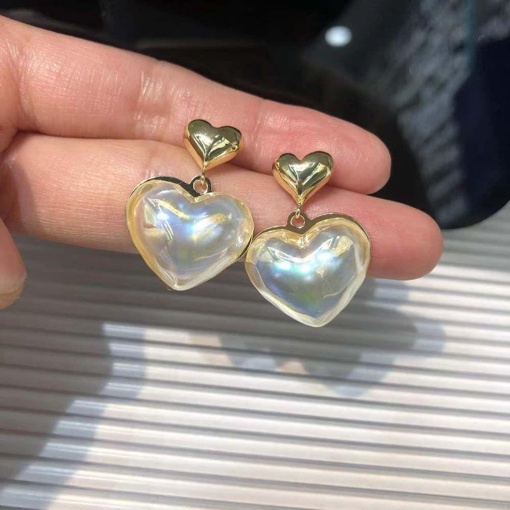 Mxbeauty Cinta Hati Stud Anting Sexy Hadiah Indah Perhiasan Gadis Lady Akrilik Gaya Korea Earrings