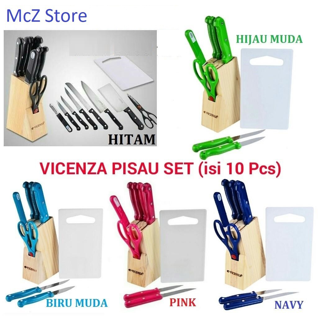 Pisau Set Vicenza V920K - Pisau Dapur Aneka Warna Berkualitas Original Vicenza