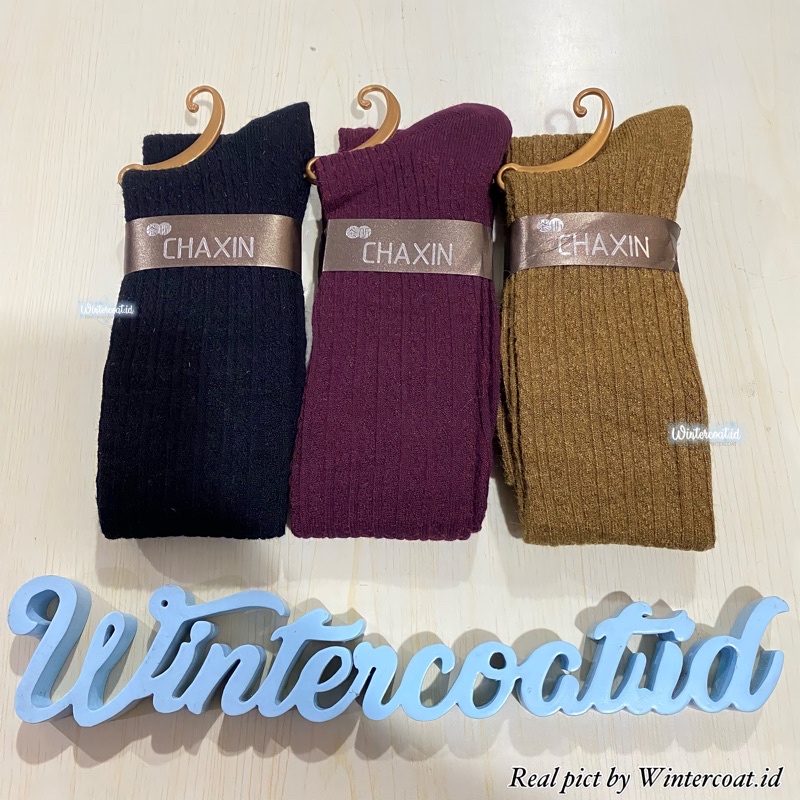 Kaos kaki rajut tinggi overknee long socks knitted winter cosplay musim dingin import korean style