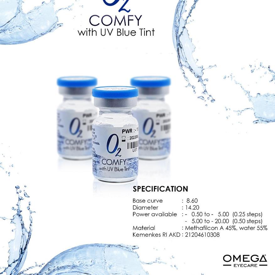 ➮ Softlens Clear Transparan Bening O2 COMFY By OMEGA ✷
