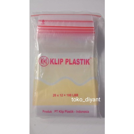 Kantong Plastik Klip uk 12x20 isi 100 lembar - Plastik zipper plastik obat merk klip plastik