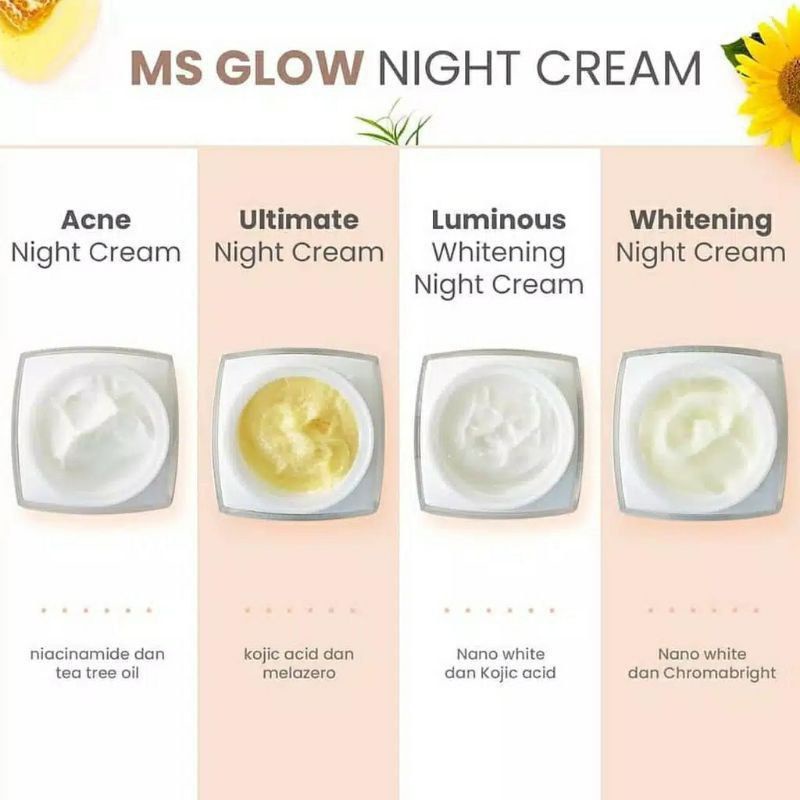 Ms Glow Original Night cream ms glow , krim malam msglow original