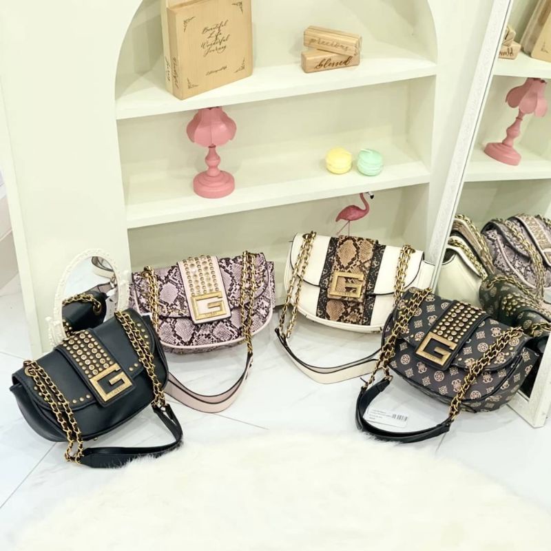 Tas Guess Bucket Terbaru | Gs Hobo Snake Wanita | Tas Branded Modis Sling Bag