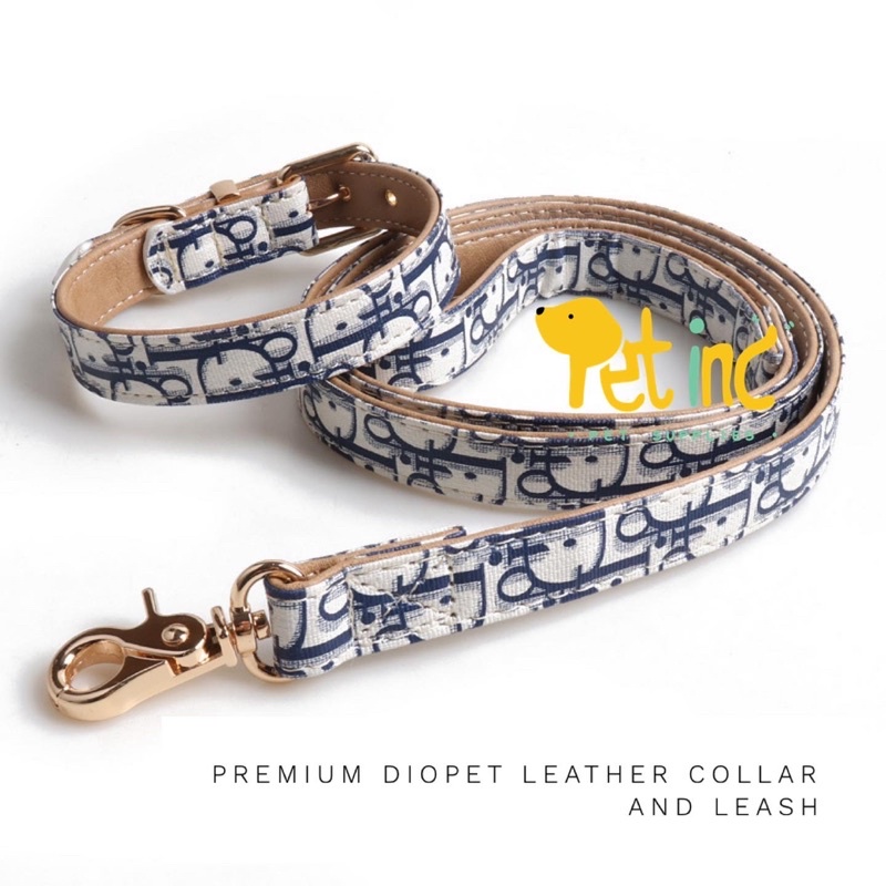 Premium diopet leather collar + leash ( dijual terpisah)