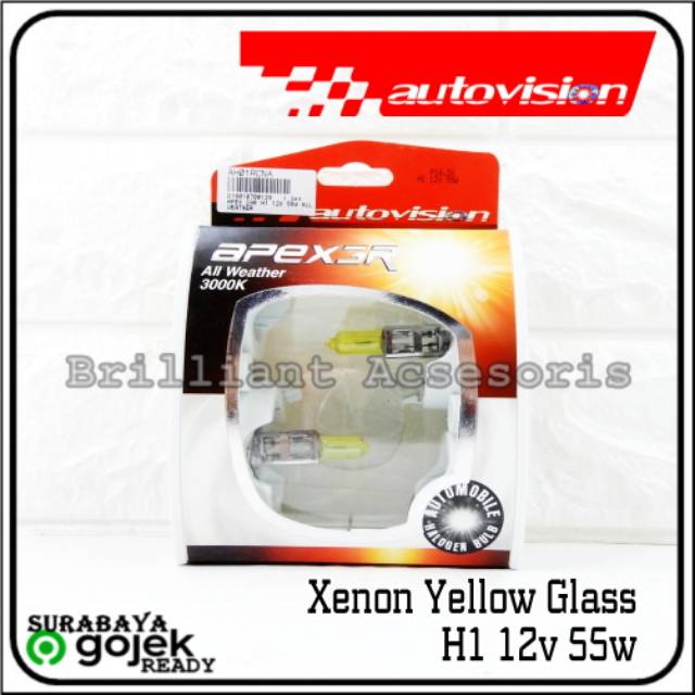 Lampu Halogen Xenon Yellow 3000K - H1 H3 H7 H11 Hb3 Hb4