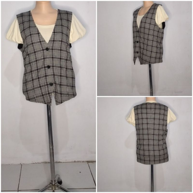 blazer tanpa lengan rompi casual lengan panjang wanita fashion wanita murah berkualitas (tanpa dalem