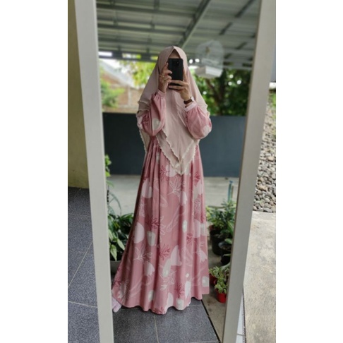 Riana dress daily /Riana dress salur/Gamis bunga/Gamis murah meriah/ gamis katun rayon