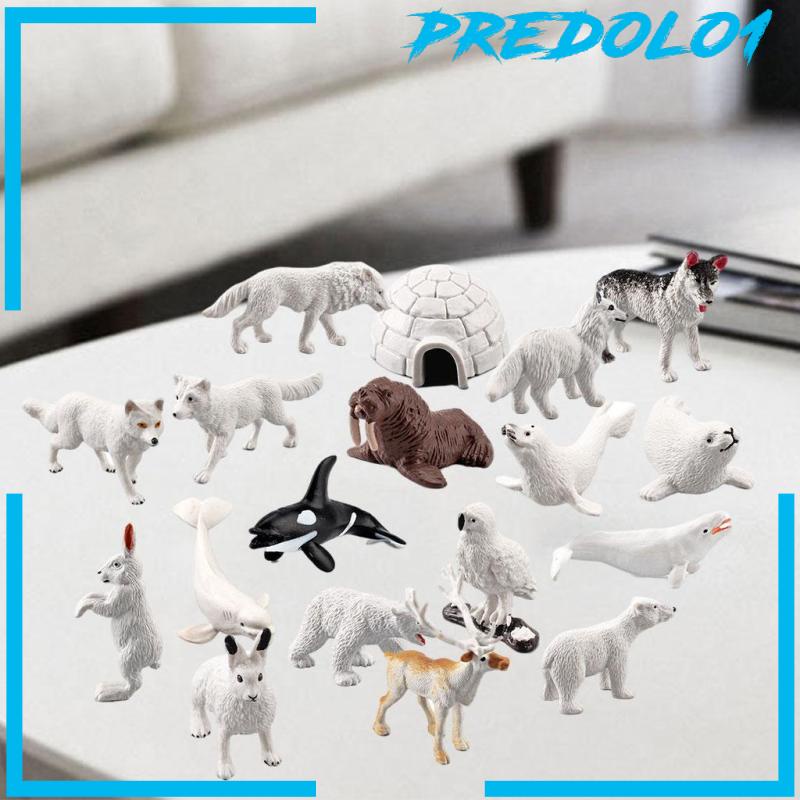 [PREDOLO1] 18x Realistic Mini Arctic Animals Toys Tabletop Decoration for Toddlers