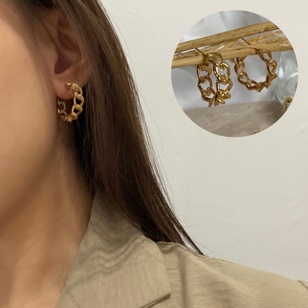 Alana Chain Earrings / Aksesoris Anting Wanita Anting Korea Murah / Fashion Earrings / Anting Rantai / Chain Earrings / Anting Bunga / Anting Mutiara