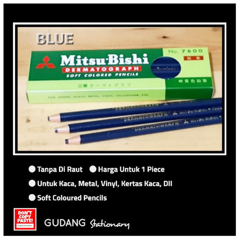 

Pensil Kaca Dermatograph 7600 MITSU-BISHI Biru [1 Pcs]