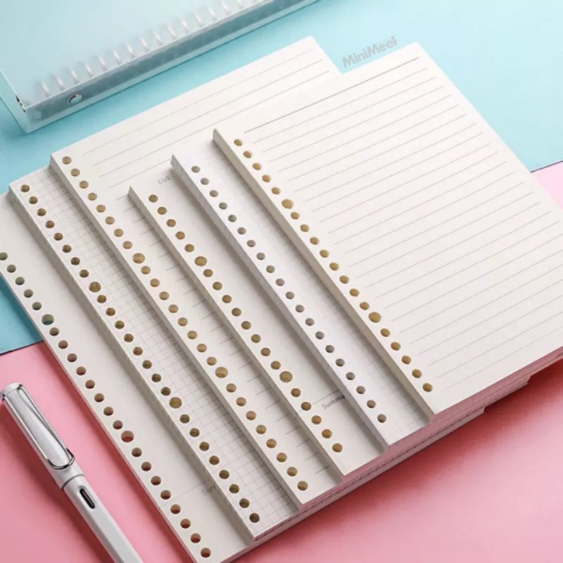 Loose Leaf Binder A5 B5 dan A4 HVS 70 gsm isi Binder buku tulis Kotak Garis dan Titik (dotted)