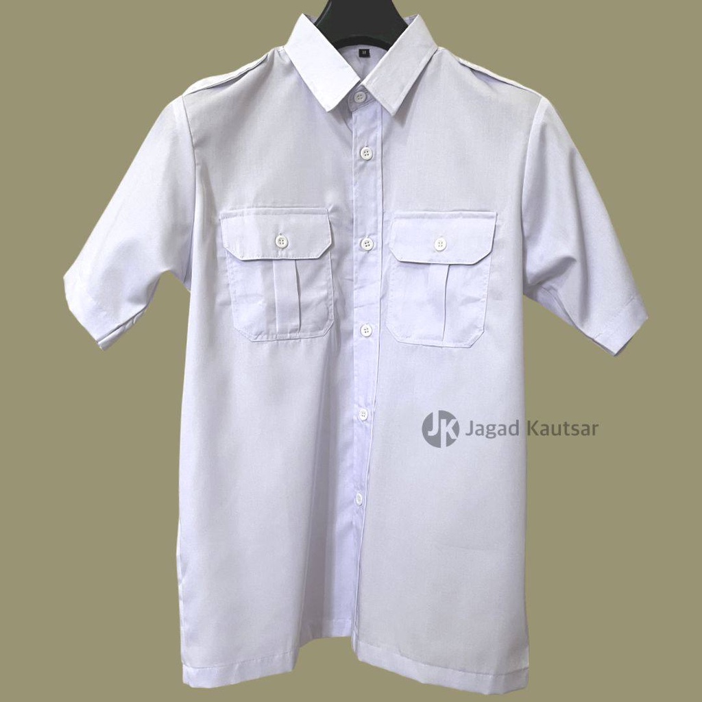 Seragam Putih Pendek PNS Pria, Baju PNS, Kemeja Putih PDH