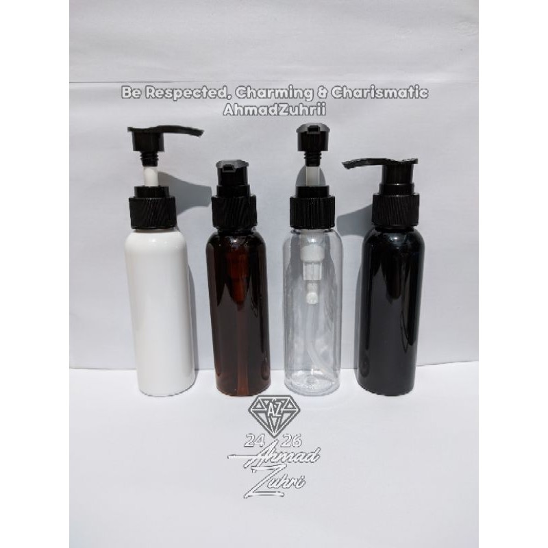 Botol Pump 100ml - Botol Pump Round 100ml - Botol 100ml - Botol Plastik 100ml - Botol Sabun 100ml