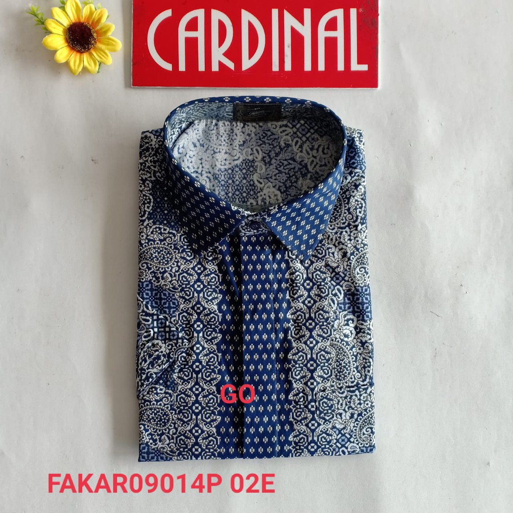 gof S-XL CARDINAL KEMEJA BATIK FORMAL Pakaian Pria Atasan Kemeja Hem Regular Lengan Pendek KFR