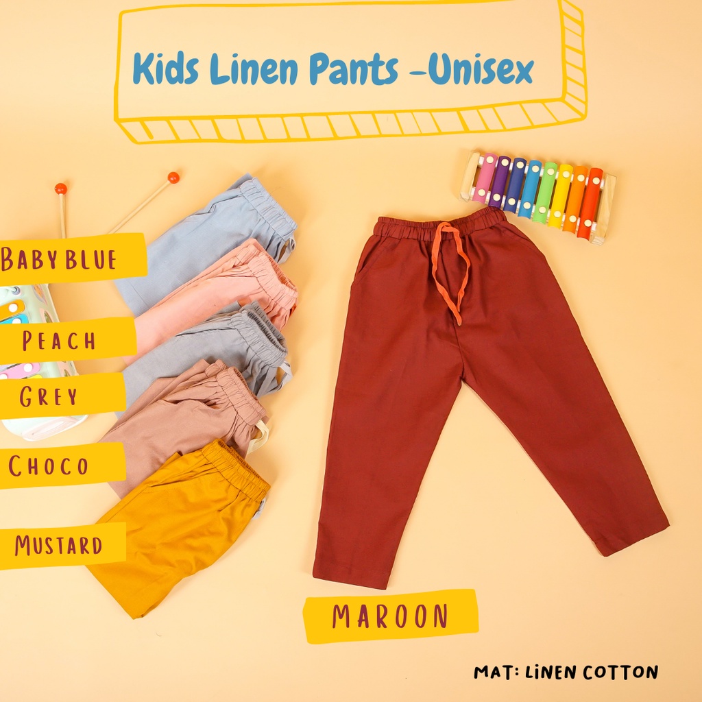 Soulleha KIDS LINEN PANTS CELANA PANJANG LINEN ANAK UNISEX