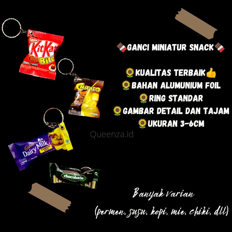 Gantungan kunci miniatir snack bahan alumunium foil murah Magnet Kulkas