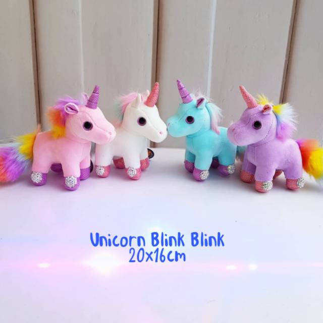 GANTUNGAN KUNCI TAS BONEKA UNICORN BLINK 20X16 CM