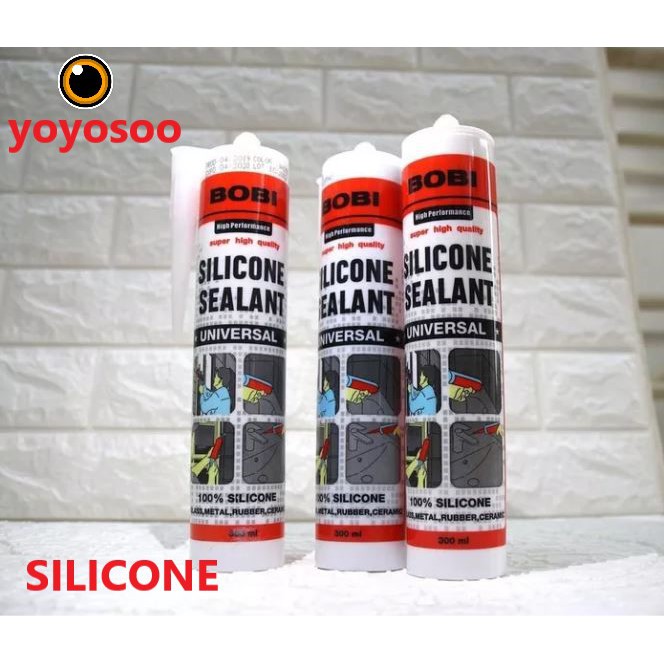 LEM SILIKON  BOBI SILICONE SEALANT PUTIH  yoyosoo Shopee 