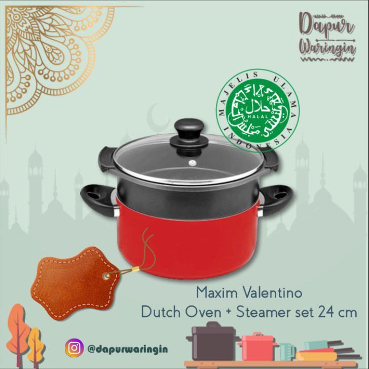 Maxim Valentino Dutch Oven + Steam set 24 cm