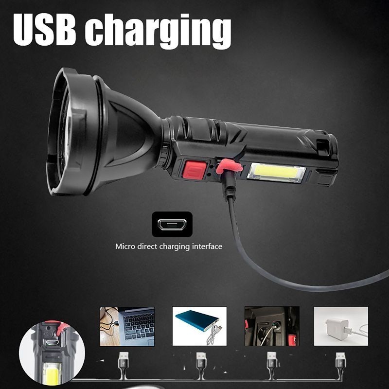 Senter LED USB Charging 4 Mode Cahaya COB L-380