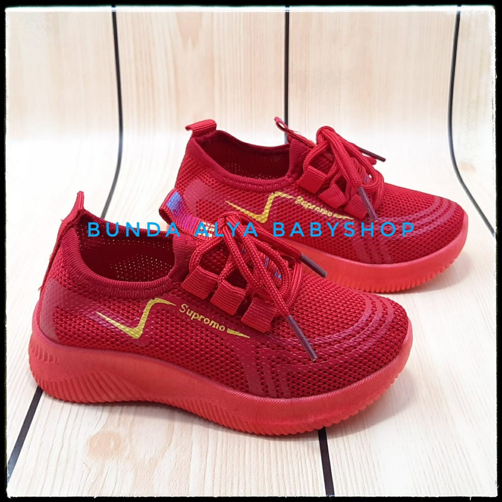 Sepatu Anak Laki Laki Import Usia 1 2 Tahun MERAH Lentur - Sepatu Anak Cowok Anti Licin 22 - 24