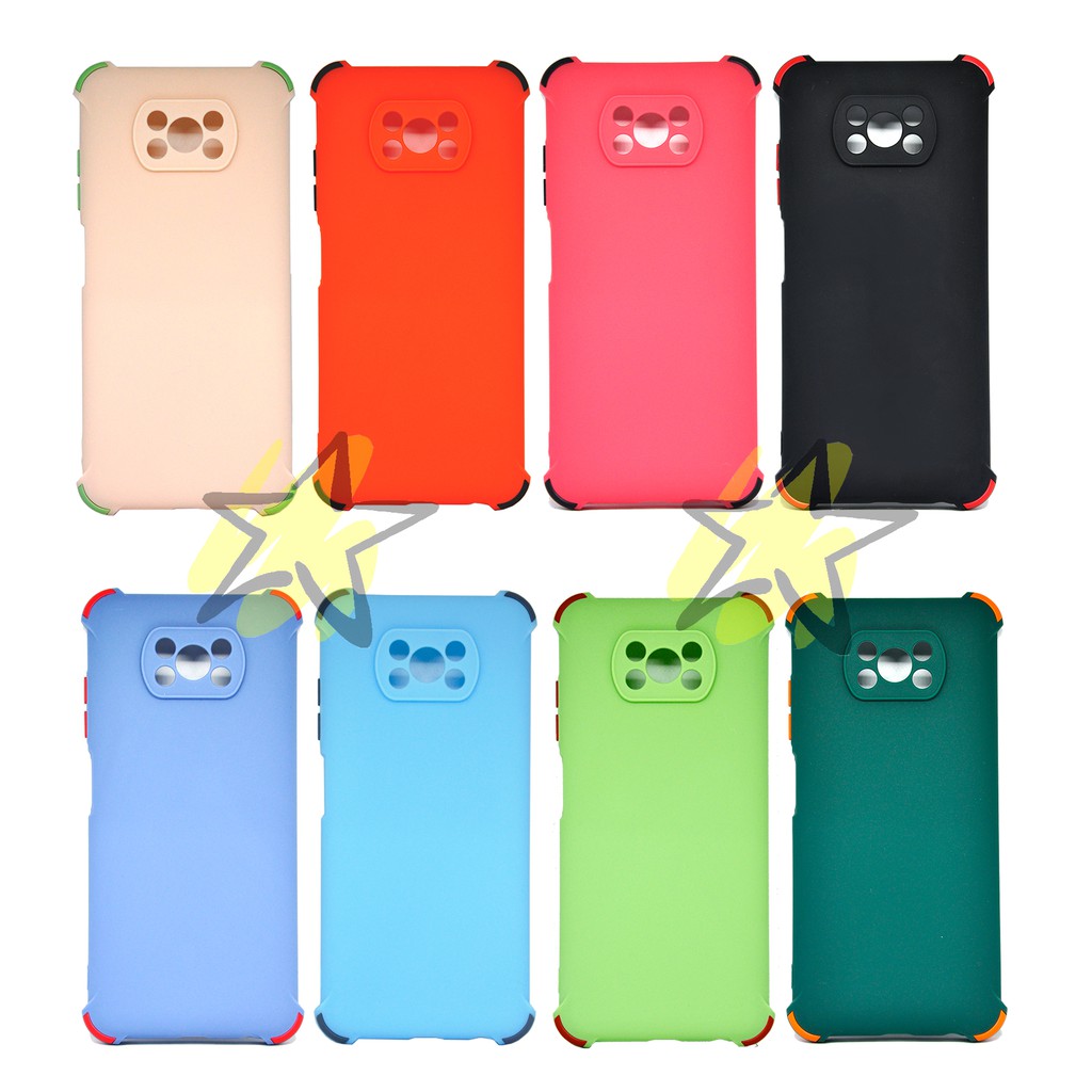 Soft Case Xiaomi Poco X3/ Redmi Note 8 Pro Case Crack Macaron 2Tone Case Ottwn Luxury Solid