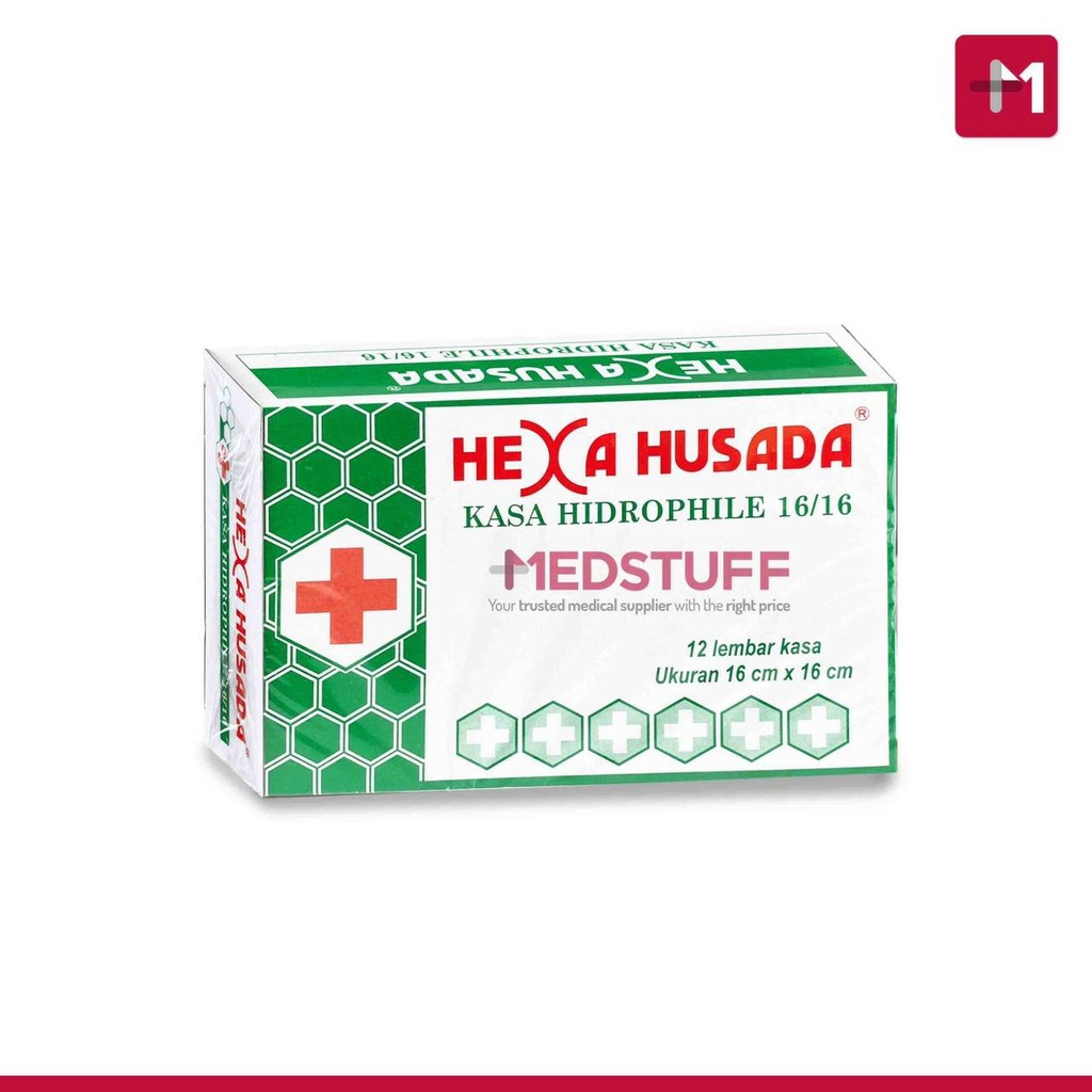 Kasa Kotak 16x16cm isi 12lembar Hexa Husada Kasa Hidrofil Hexa Husada Kasa Steril