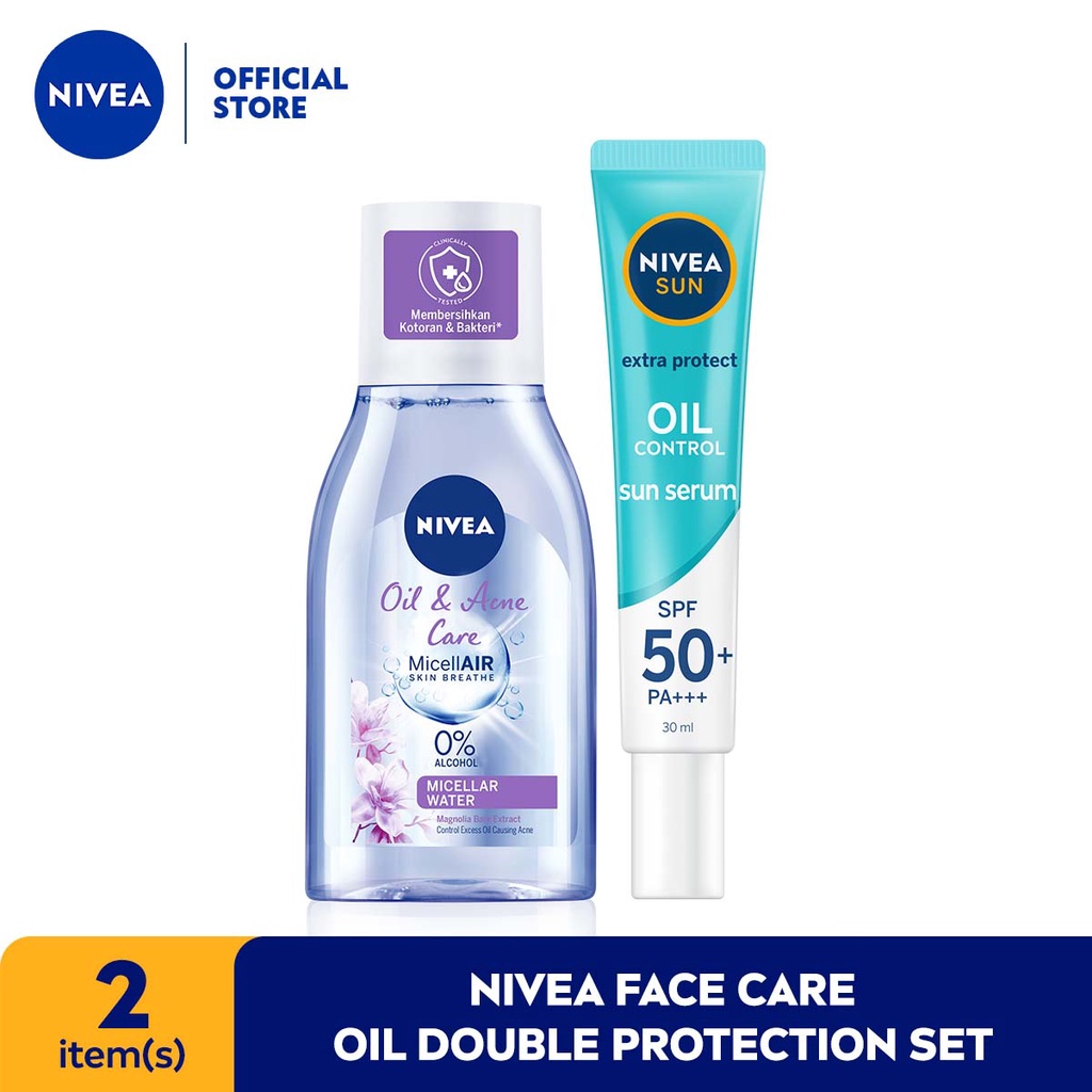 NIVEA SUN Face Serum Oil Control SPF50 PA+++ + Micellar Water Oil &amp; Acne Care