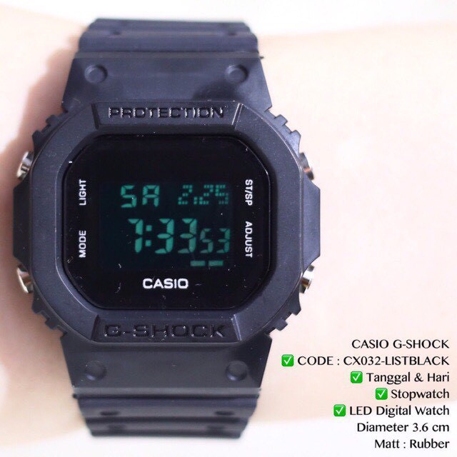 Jam tangan GSHOCK CASIO pria wanita anti air DIGITAL RUBBER SPORT termurah 5600 CX032