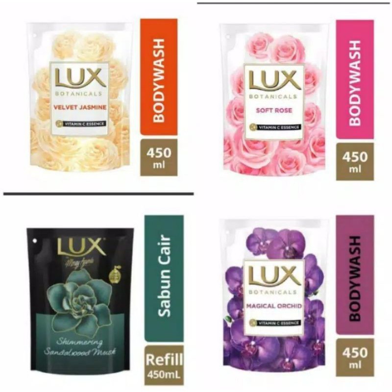 Lux Body Wash Sabun Cair Refill 450ml all varian