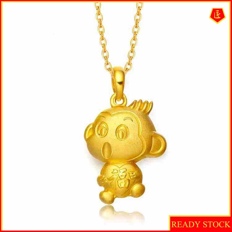 [Ready Stock]Cute Lucky Monkey Gold Pendant Cartoon Unique All-Matching