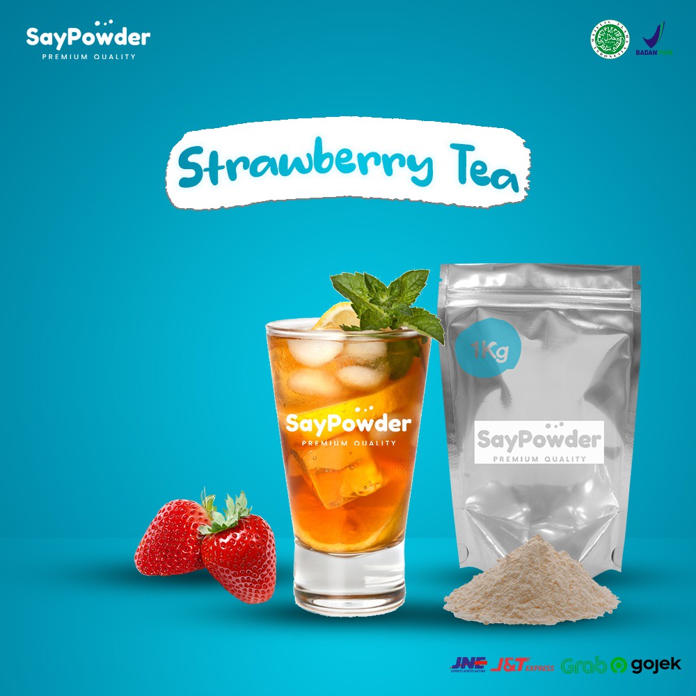 Bubuk Minuman Strawberry Tea 1000gr Mix Sugar serbuk minuman Best Seller / minuman bubuk / premium powder drink / minuman kekinian