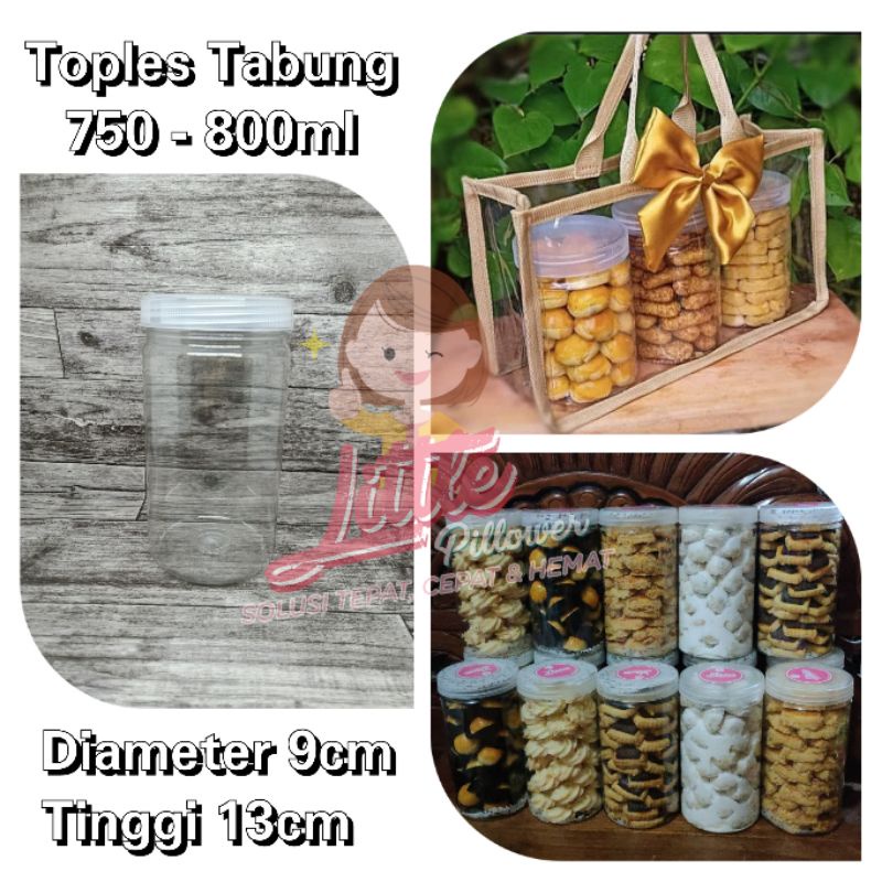 (JAR800) TOPLES TABUNG SILINDER 750ml - 800ml / Toples jar plastik / toples kue