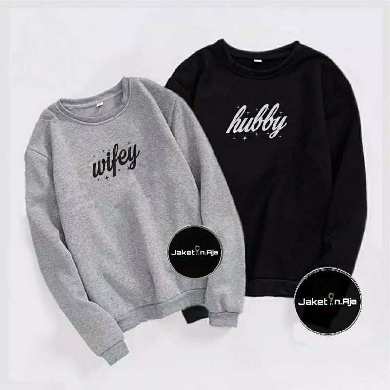 (S - 6XL)Sweater HUBBY WIFEY(CUSTOM TAHUN) DAY NIGHT KING QUEEN BIGSIZE OVERSIZE Crewneck COUPLE Jumbo Sweatshirt Korean Harajuku Women Fashion Matching Mom Dad