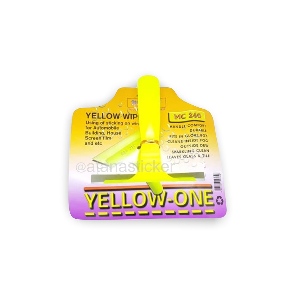Mc One Squeegee Yellow Wiper MC 260 Rakel Scrape Kape Alat Bantu Sablon, Kaca Film &amp; Sticker