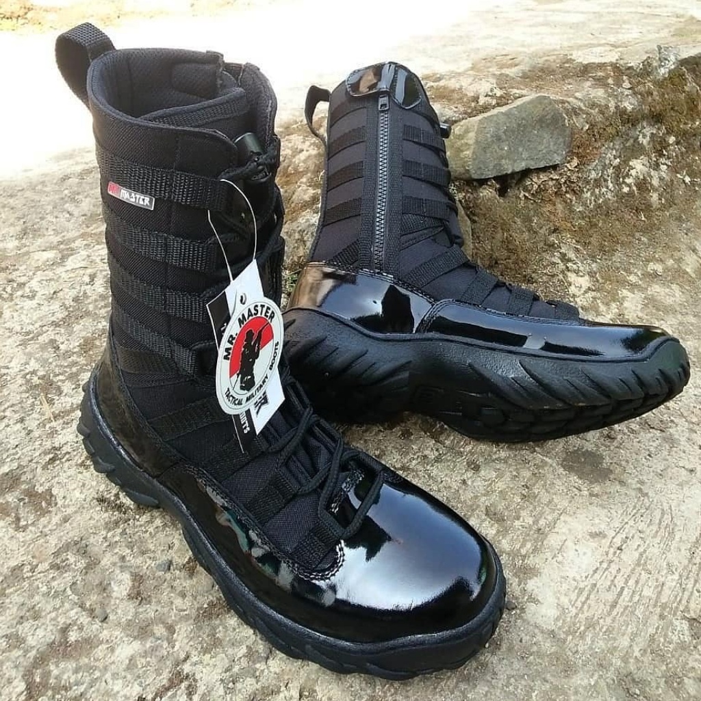 SEPATU PDL NINJA ASLI KULIT SAPI KILAP MR MASTER SEPATU PDL DINAS LAPANGAN TNI POLRI SECURITY SATPAM