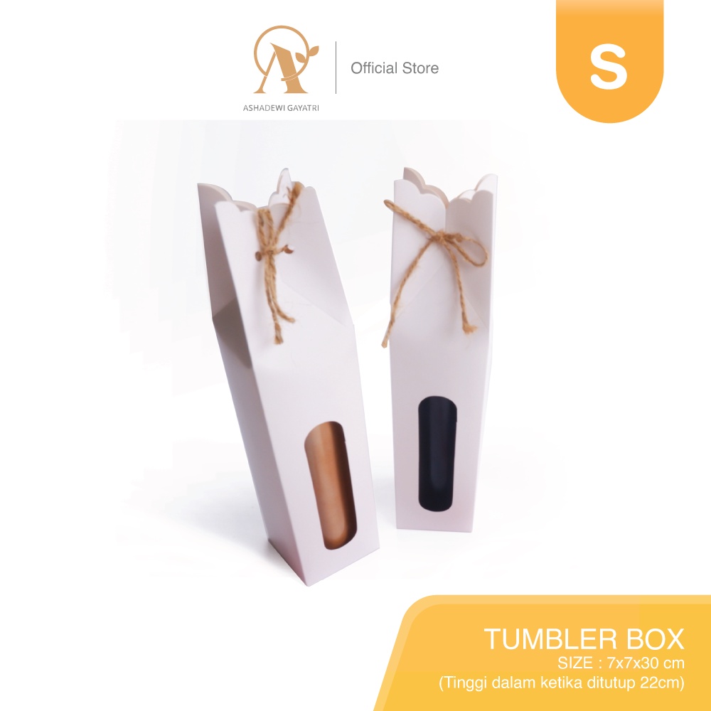 Ashadewi Gayatri - Tumbler Box : Ivory White / Botol Souvernir Box 7x7x30cm